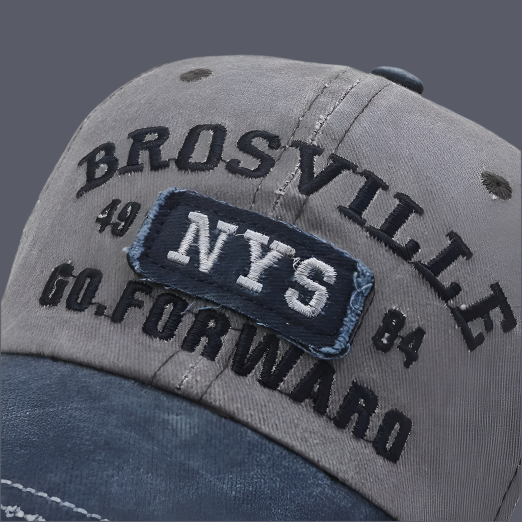 BASEBALL CAP- Bestickt,gebogenes Schild,Vintage Style