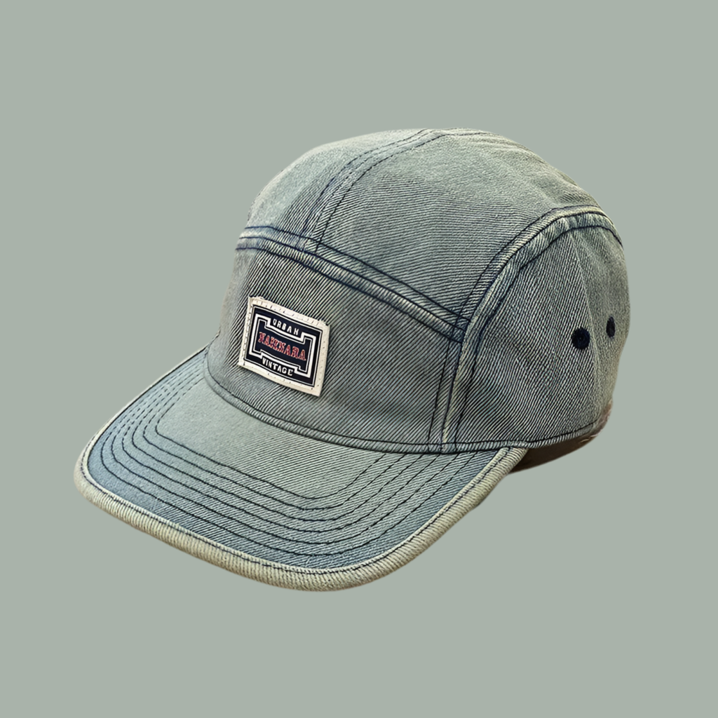 FLAT TOP CAP - Vintage Style, Jeans, Retro, verwaschene Optik, unisex.