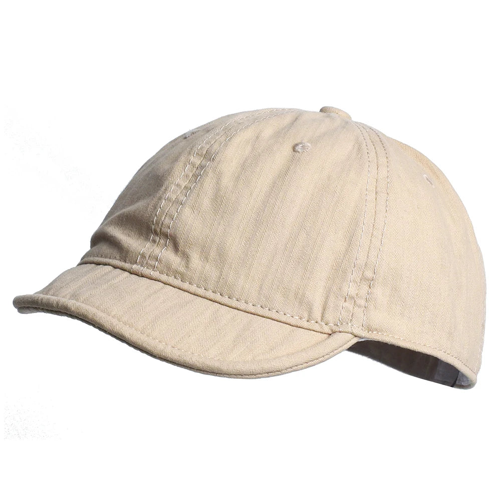 BASE CAP Short Brim - Vintage Style, kurzes Schild, verwaschene Optik, Baumwolle, unisex.