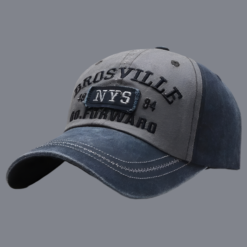 BASEBALL CAP- Bestickt,gebogenes Schild,Vintage Style