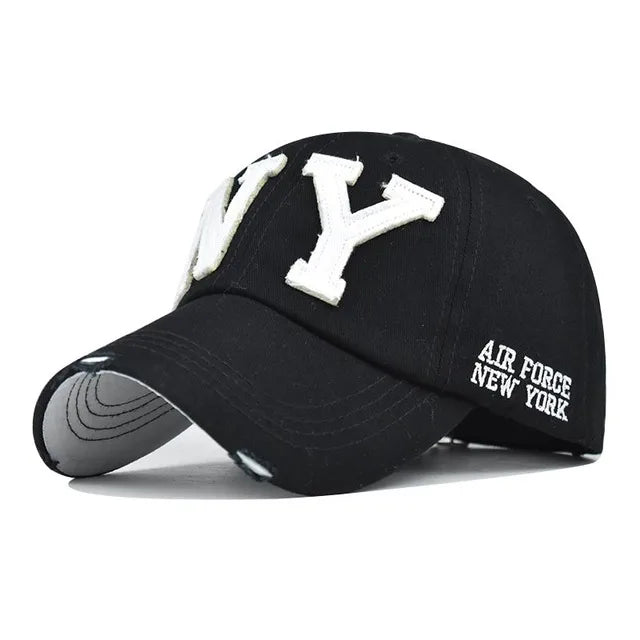 NY BASE CAP - Retro Style, Used Look, unisex, Vintage Style, ausgewaschen.