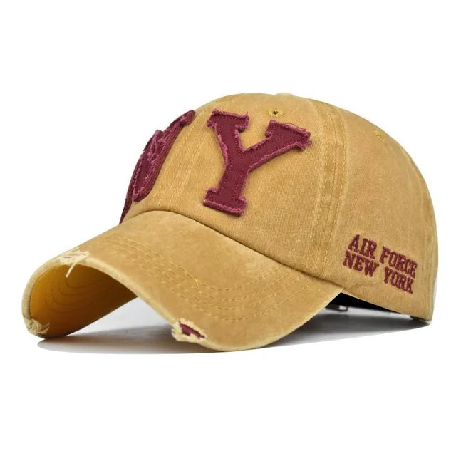 NY BASE CAP - Retro Style, Used Look, unisex, Vintage Style, ausgewaschen.