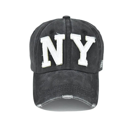 NY BASE CAP - Retro Style, Used Look, unisex, Vintage Style, ausgewaschen.
