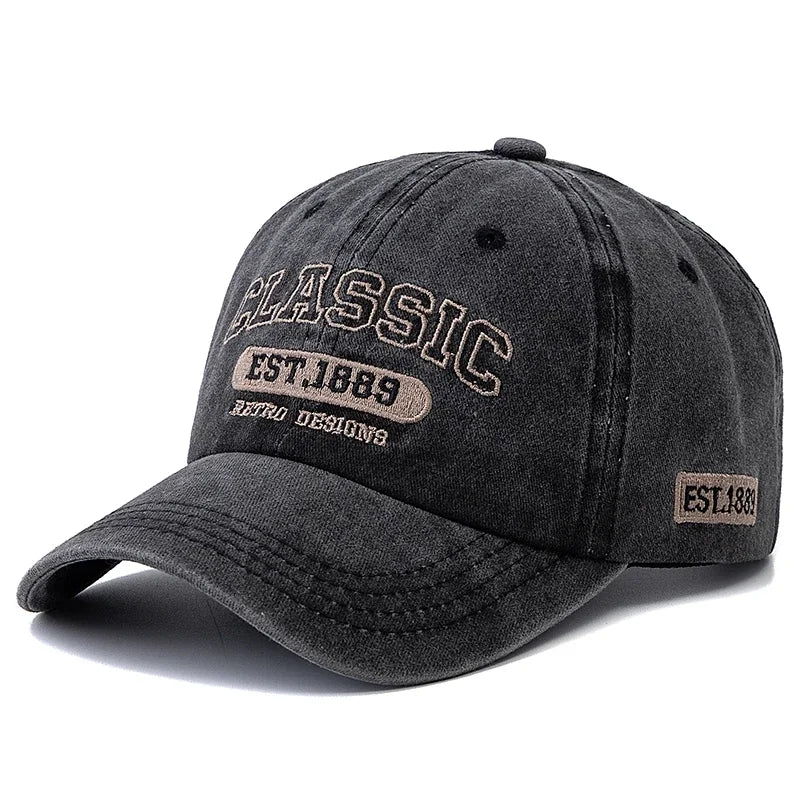 BASE CAP - Retro Style, bestickt, verwaschene Optik, Baumwolle